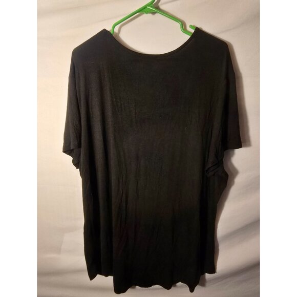Rue + Black Top Shirt Blouse Short Sleeve Womens Plus Size 3X Strappy Gothic - Picture 2 of 2